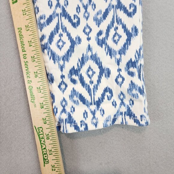Chico's NEW So Slimming Indigo Geo Jegging Jean Antique White Southwestern Print - Picture 11 of 14